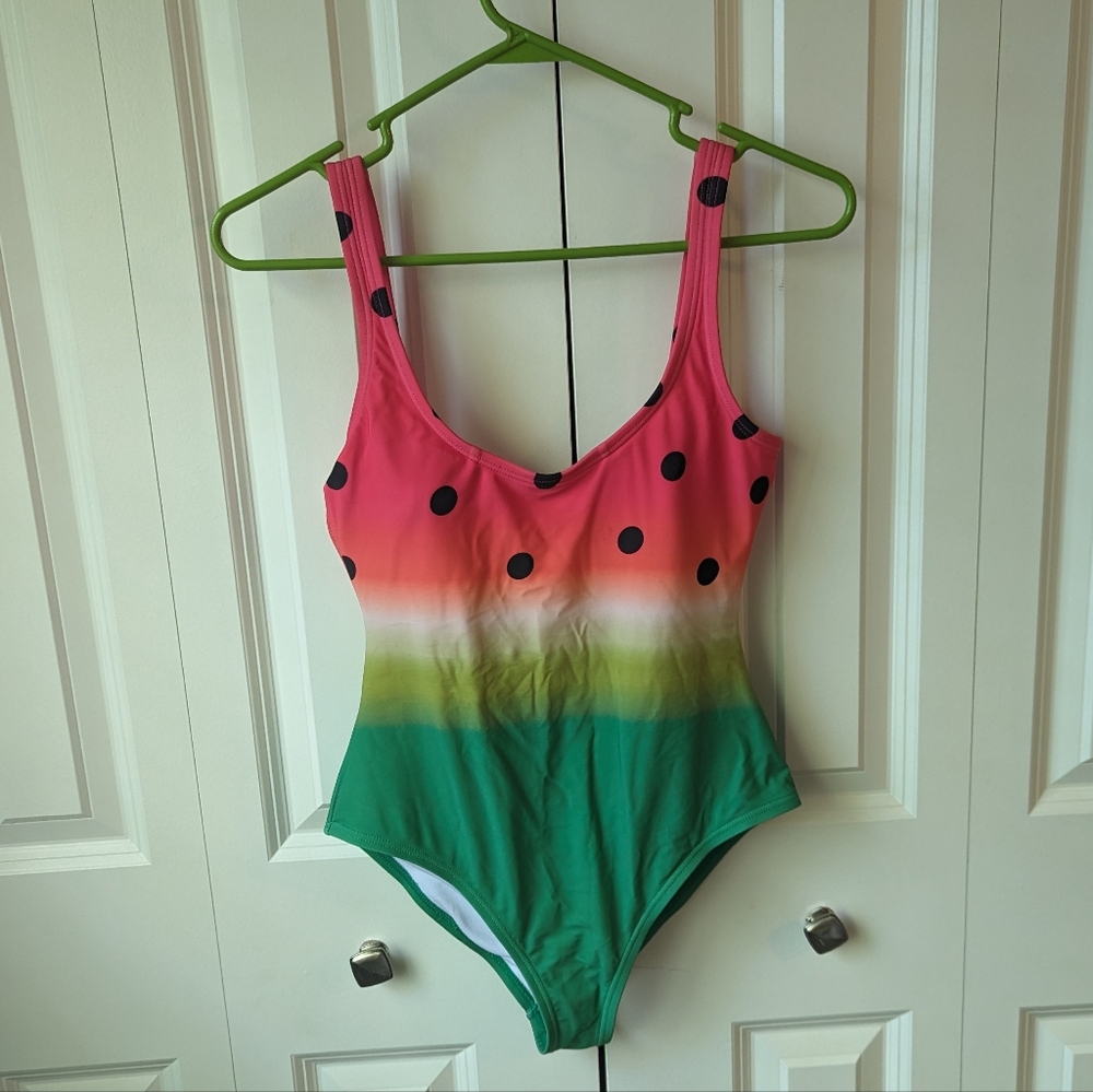 Unique Vintage Watermelon🍉  one piece bathing suit, size small